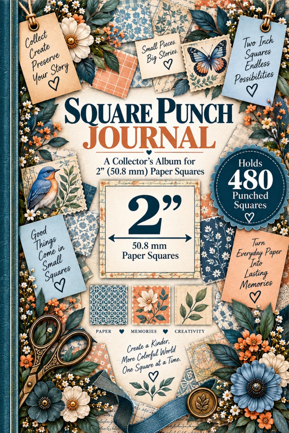 Square Punch Journal for 2" Squares (5.08 cm / 50.8 mm): A Collector's Album That Holds 480 Punched Squares | 6 x 9 Inch Size | Cream/Ivory Colored Paper baixar o livro de graça