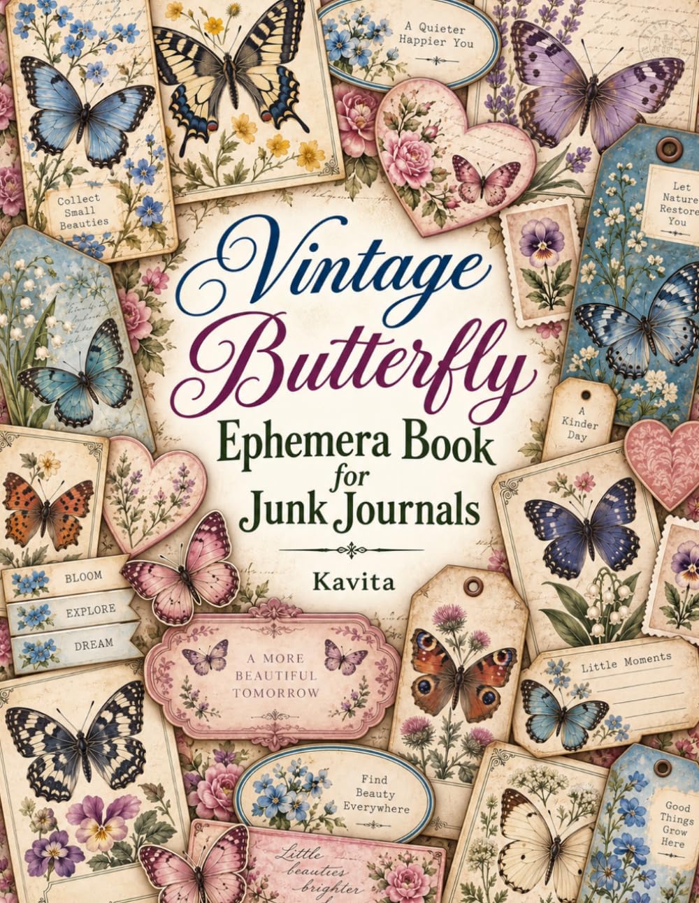 Vintage Butterfly Ephemera Book for Junk Journals: Butterfly, Botanical and Garden Background Cutouts for Scrapbooking and Collage baixar o livro de graça