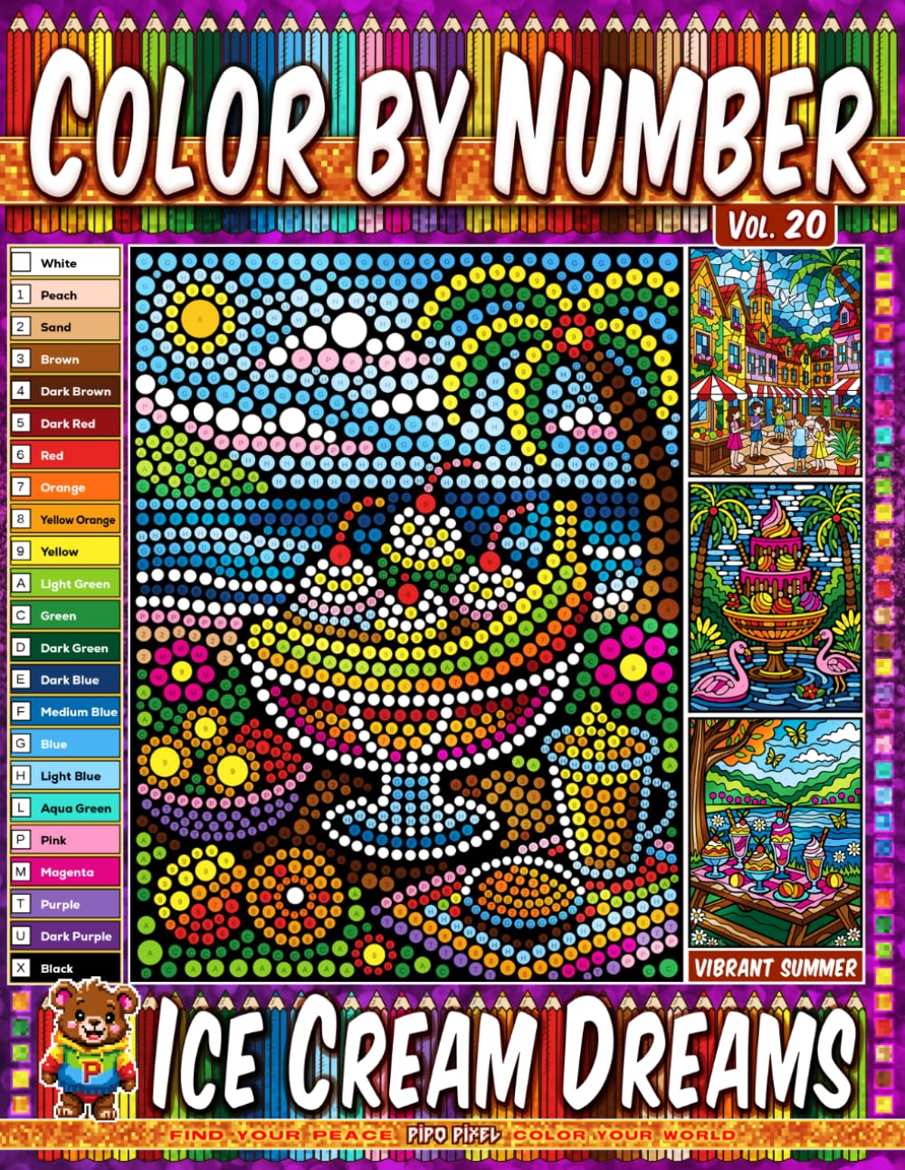 capítulo por capítulo baixar Color by Number Vol. 20 - Ice Cream Dreams: Vibrant Summer Edition - 20 Pages in Diverse Art Styles - Delicious Frozen Desserts For Cool Coloring Fun