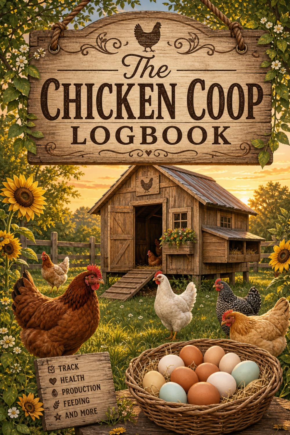 Chicken Coop Logbook: Daily Egg Yield Tracker, Feed Inventory, and Flock Health Record Book for Backyard Poultry Keepers
