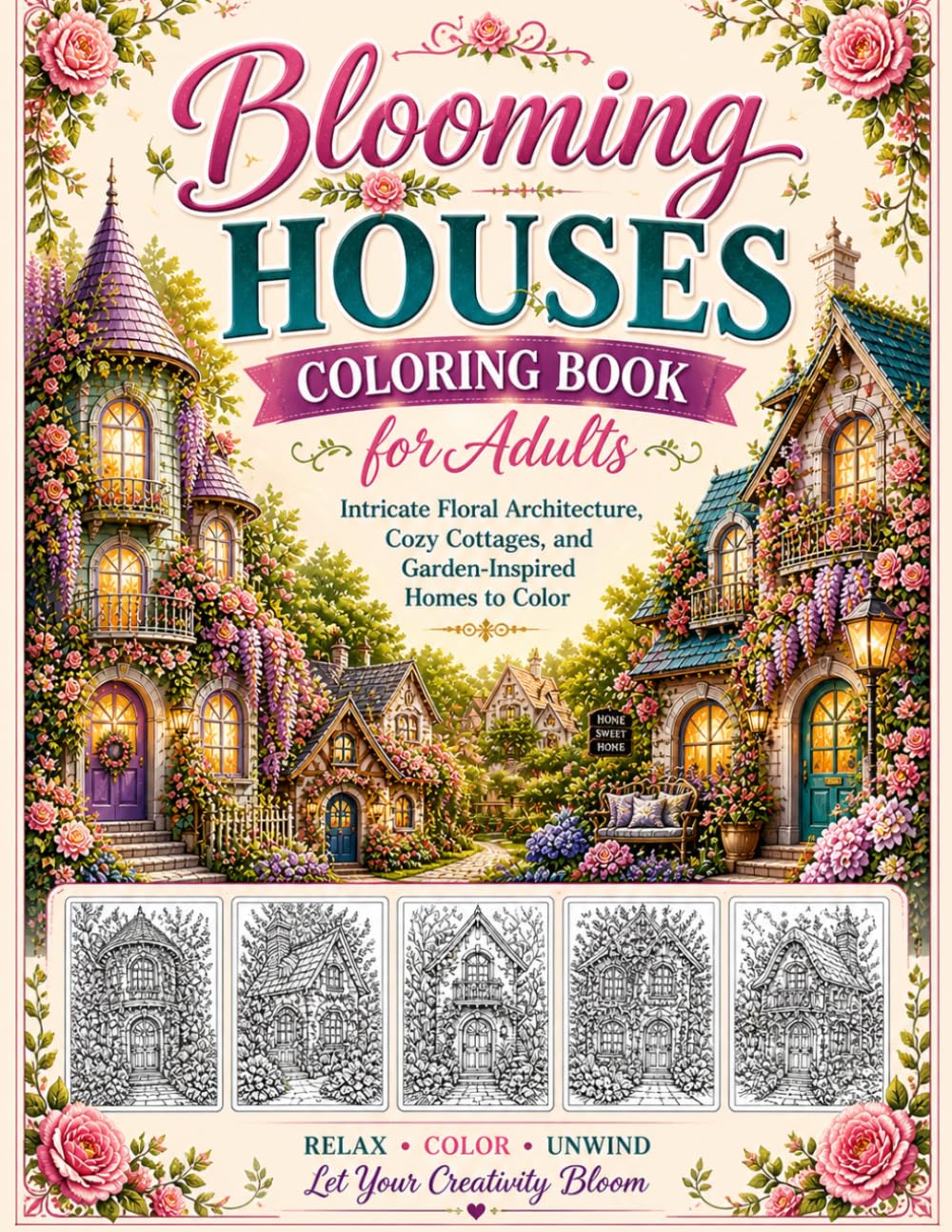 capítulo por capítulo baixar Blooming Houses Coloring Book for Adults: Intricate Floral Architecture, Cozy Cottages, and Garden-Inspired Homes to Color