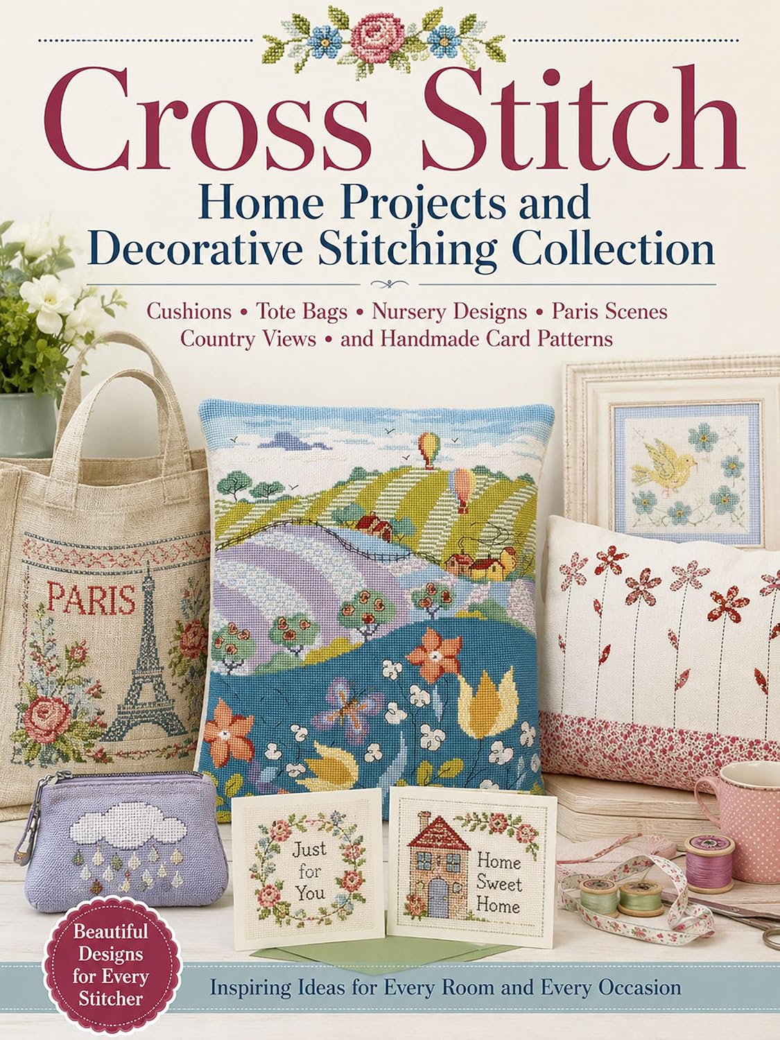 Cross Stitch Home Projects and Decorative Stitching Collection: Cushions Tote Bags Nursery Designs Paris Scenes Country Views and Handmade Card Patterns (English Edition) baixar livro de graça