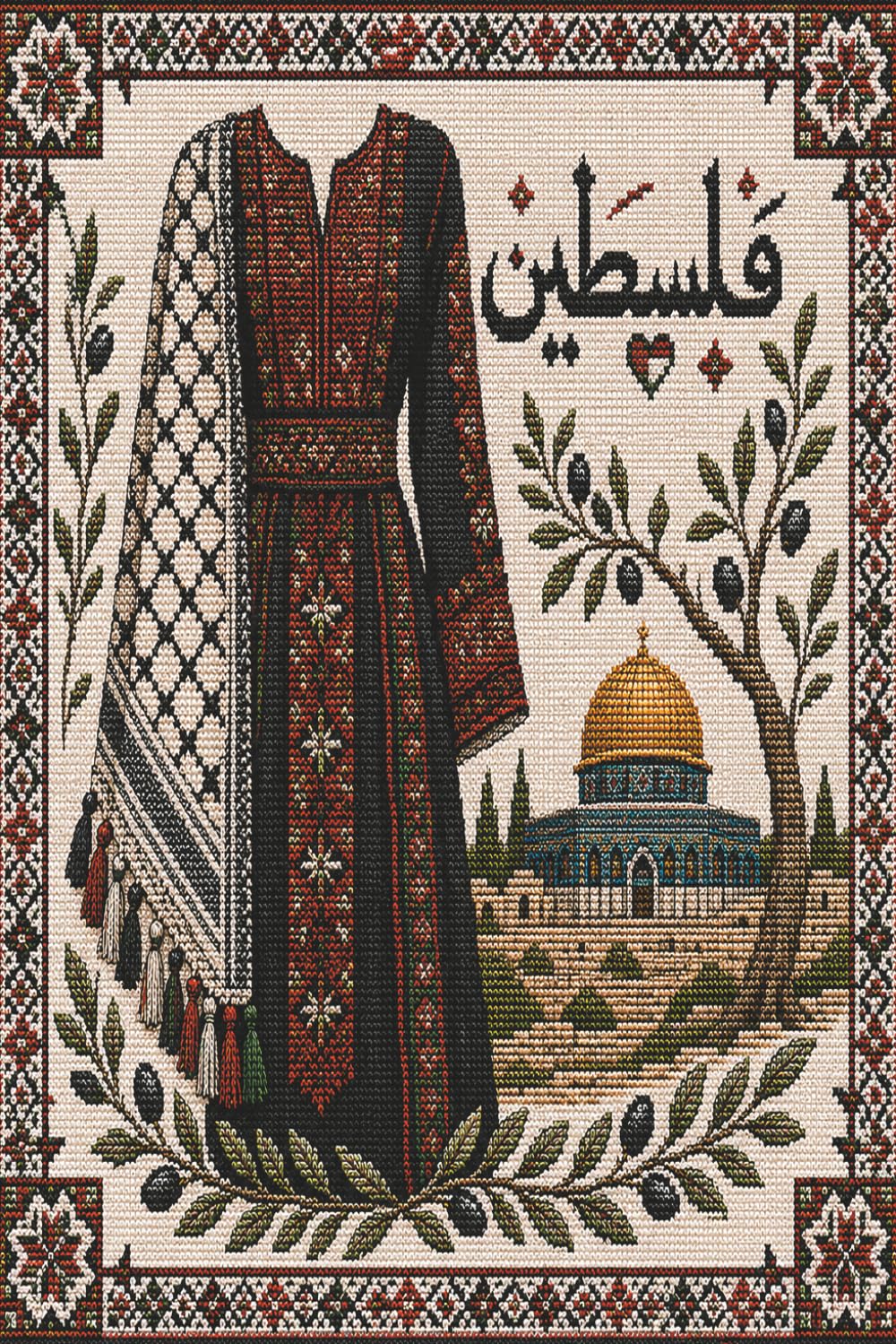 capítulo por capítulo baixar Authentic Tatreez Dress Embroidery Journal: Traditional Palestinian Thobe & Keffiyeh Notebook | Jerusalem Dome of the Rock Lined Diary | 100 Pages, 6x9 Inches