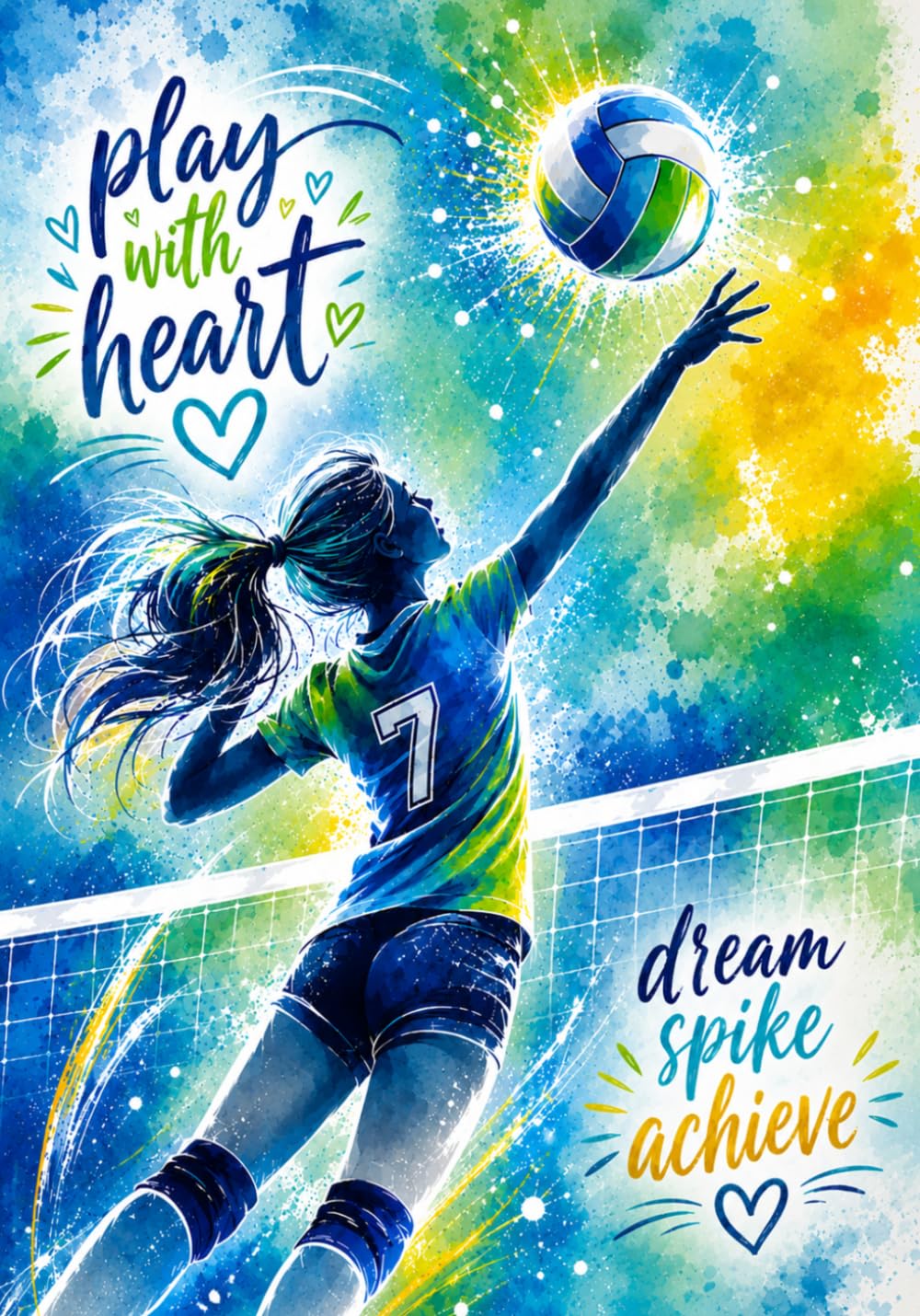 capítulo por capítulo baixar Volleyball Notebook for Girls: Blue & Green Edition — Lined Journal for Volleyball Players