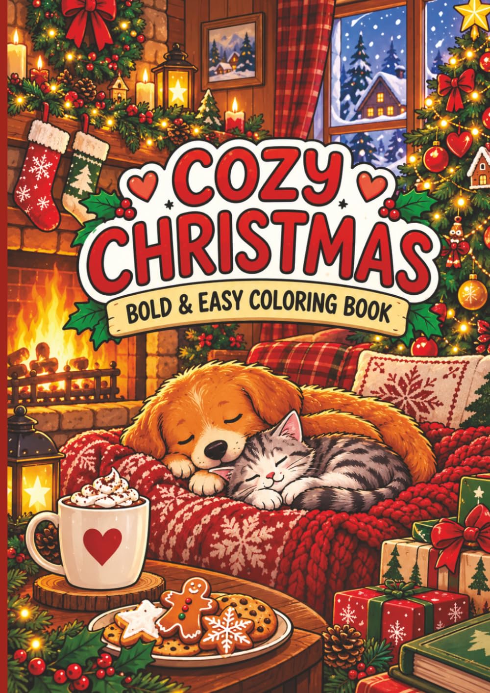 Cozy Christmas: Bold & Easy Coloring Book baixar o livro de graça