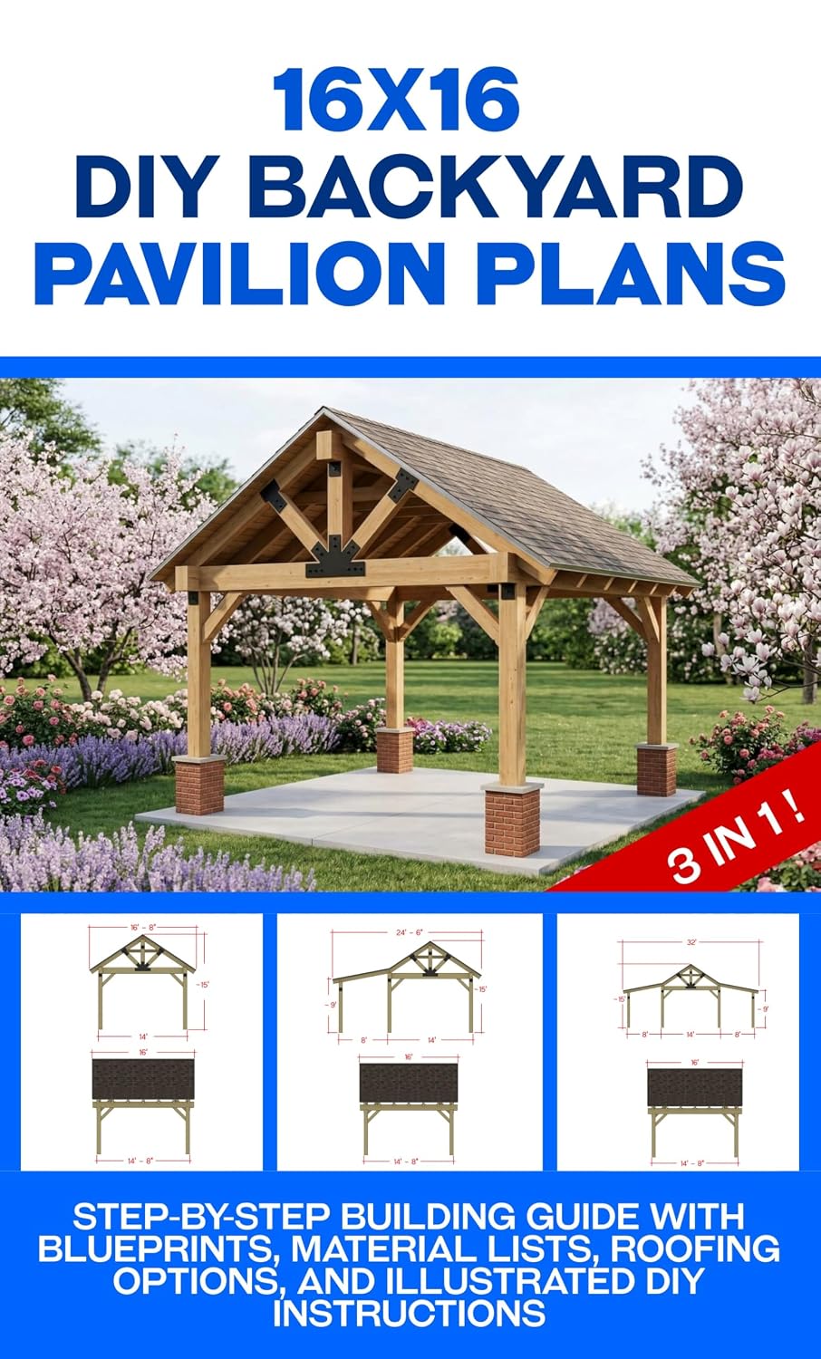 capítulo por capítulo baixar DIY Pavilion Building Guide: Step-by-Step Plans for a 16x16 Backyard Pavilion: Build a Strong Backyard Shelter Using Standard Lumber — A Beginner-Friendly... Pergola & Patio Cover Plan (English Edition)