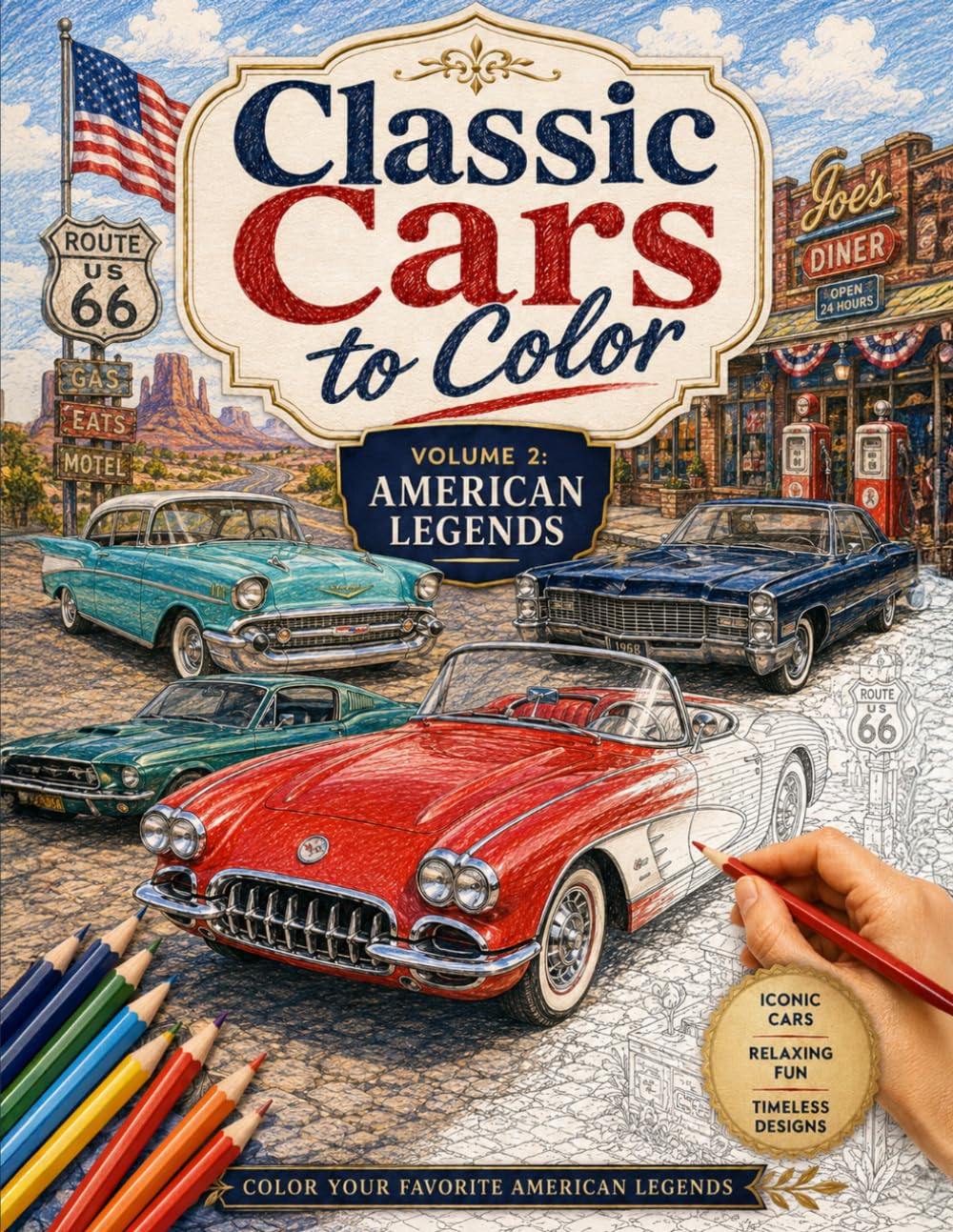 ler totalmente Classic Cars to Color: Volume 2: American Legends