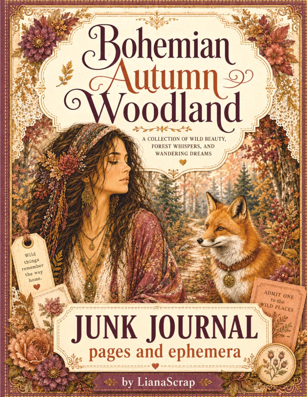 Bohemian Autumn Woodland: Junk Journal Pages and Ephemera baixar livro de graça