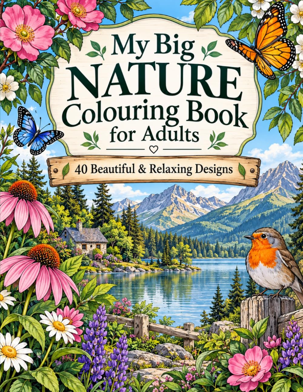capítulo por capítulo baixar My Big Nature Colouring Book for Adults: 40 Beautiful & Relaxing Designs