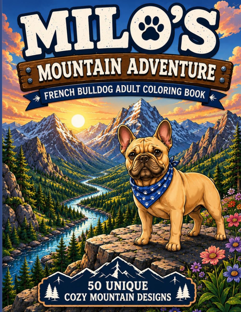 capítulo por capítulo baixar Milo's Mountain Adventure: French Bulldog Adult Coloring Book: 50 Cute & Cozy Mountain Scenes Featuring an Adorable Frenchie | Stress Relieving Dog Coloring Book for Adults, Teens & Dog Lovers