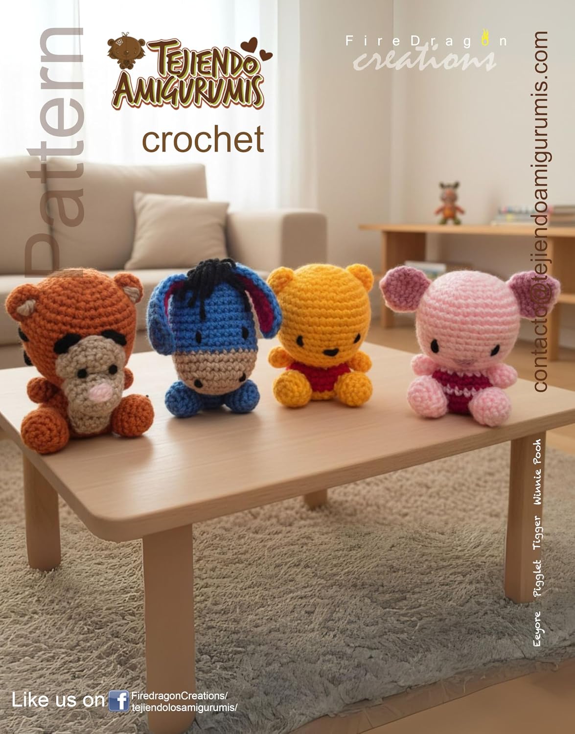 Winnie Pooh Amigurumi Pattern Set: Winnie Pooh, Piglet, Eeyore and Tigger (English Edition) baixar o livro de graça