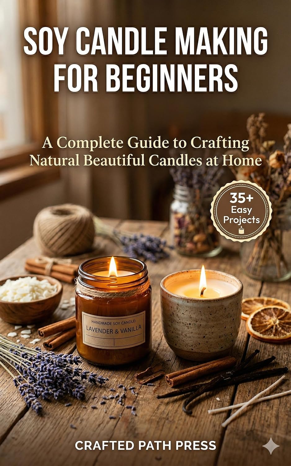 ler totalmente Soy Candle Making for Beginners: A Complete Guide to Crafting Natural, Beautiful Candles at Home with 35+ Easy Projects (English Edition)