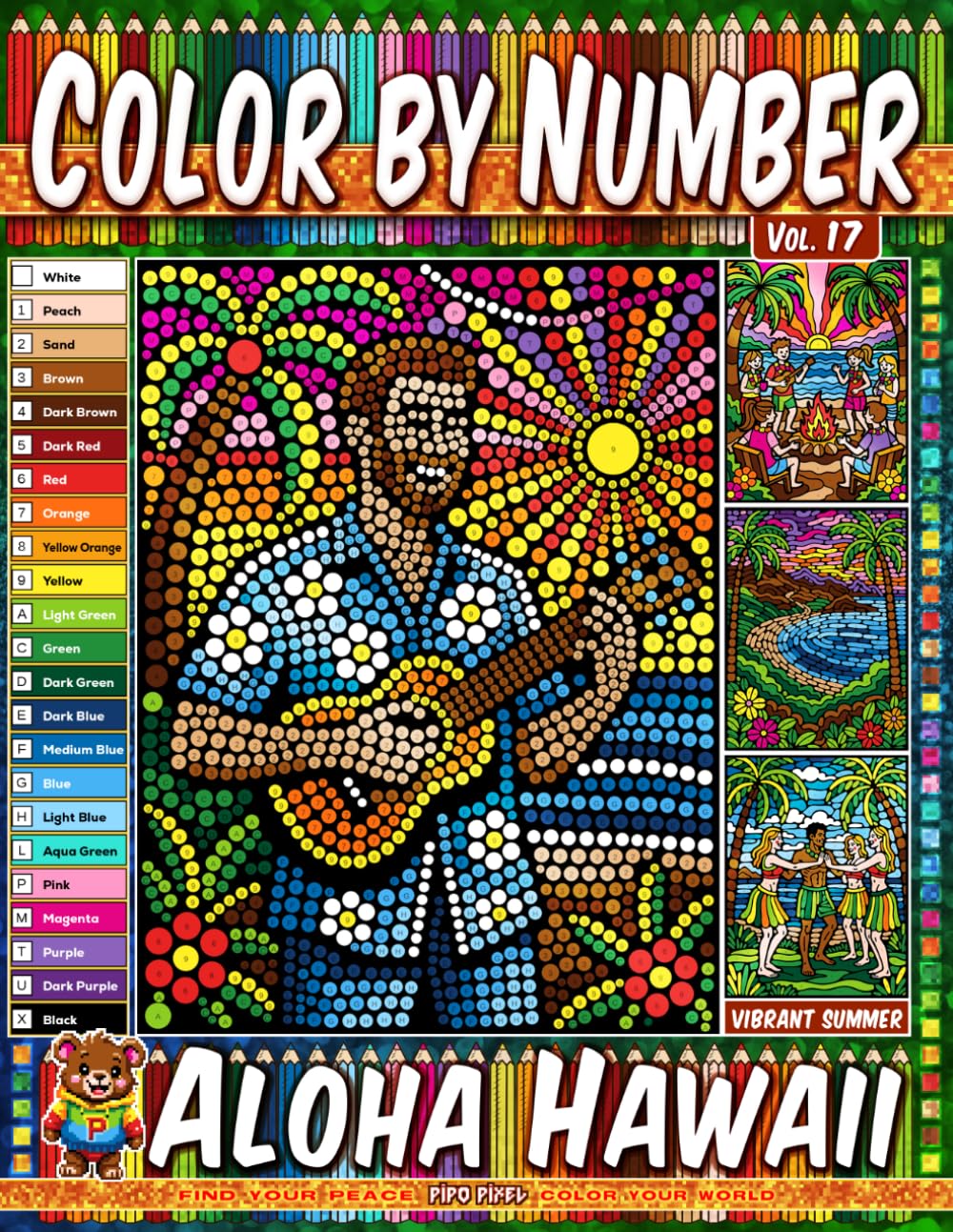 capítulo por capítulo baixar Color by Number Vol. 17 - Aloha Hawaii: Vibrant Summer Edition - 20 Pages in Diverse Art Styles - Tropical Island Adventures And Coastal Paradise