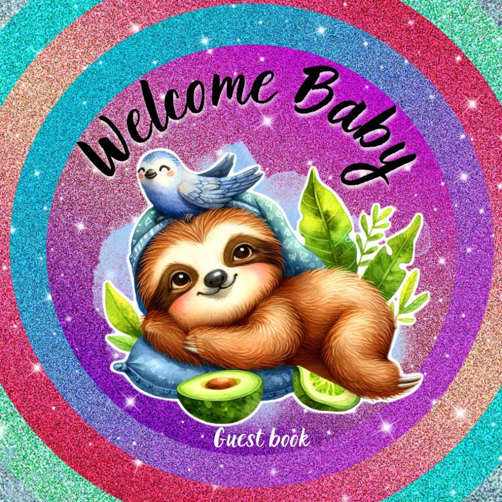 Sloth Baby Shower Guest Book! Adorable Sloth Theme this is a treasure trove of love and memories. size 8.5X8.5 inches, 120 pages, can attach small Polaroid pictures (1 guest per page) baixar livro de graça