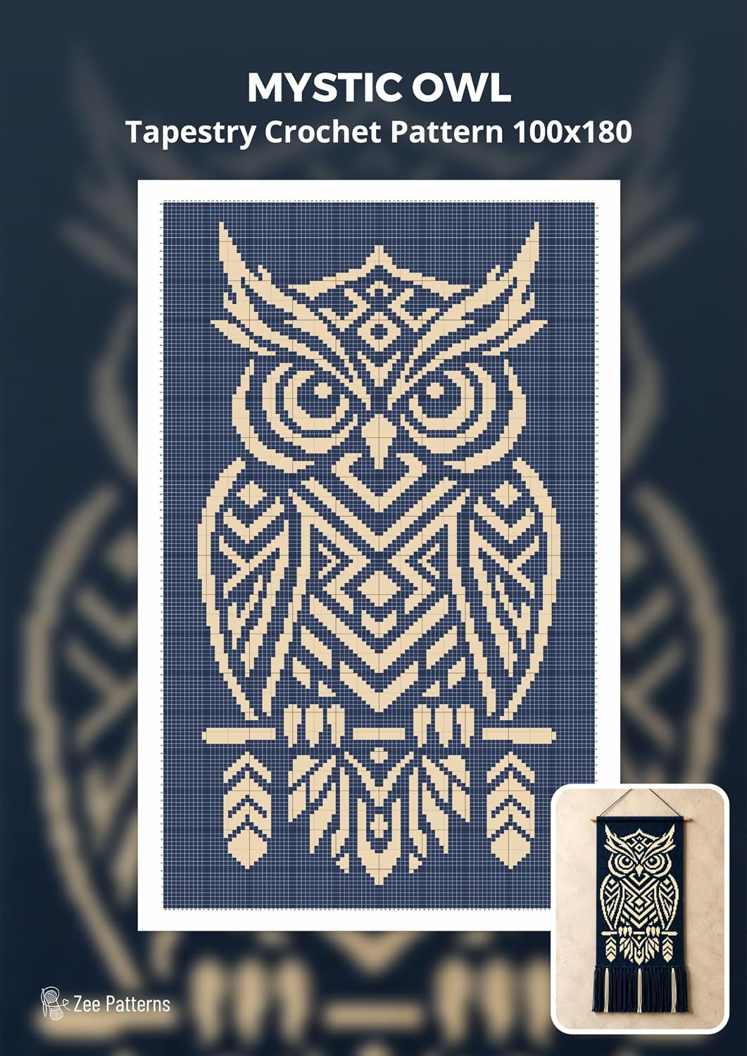 Mystic Owl Tapestry Crochet Pattern 100x180 Stitches: A Geometric Owl Wall Hanging Pattern for Creative Tapestry Crochet Projects (English Edition) baixar o livro de graça