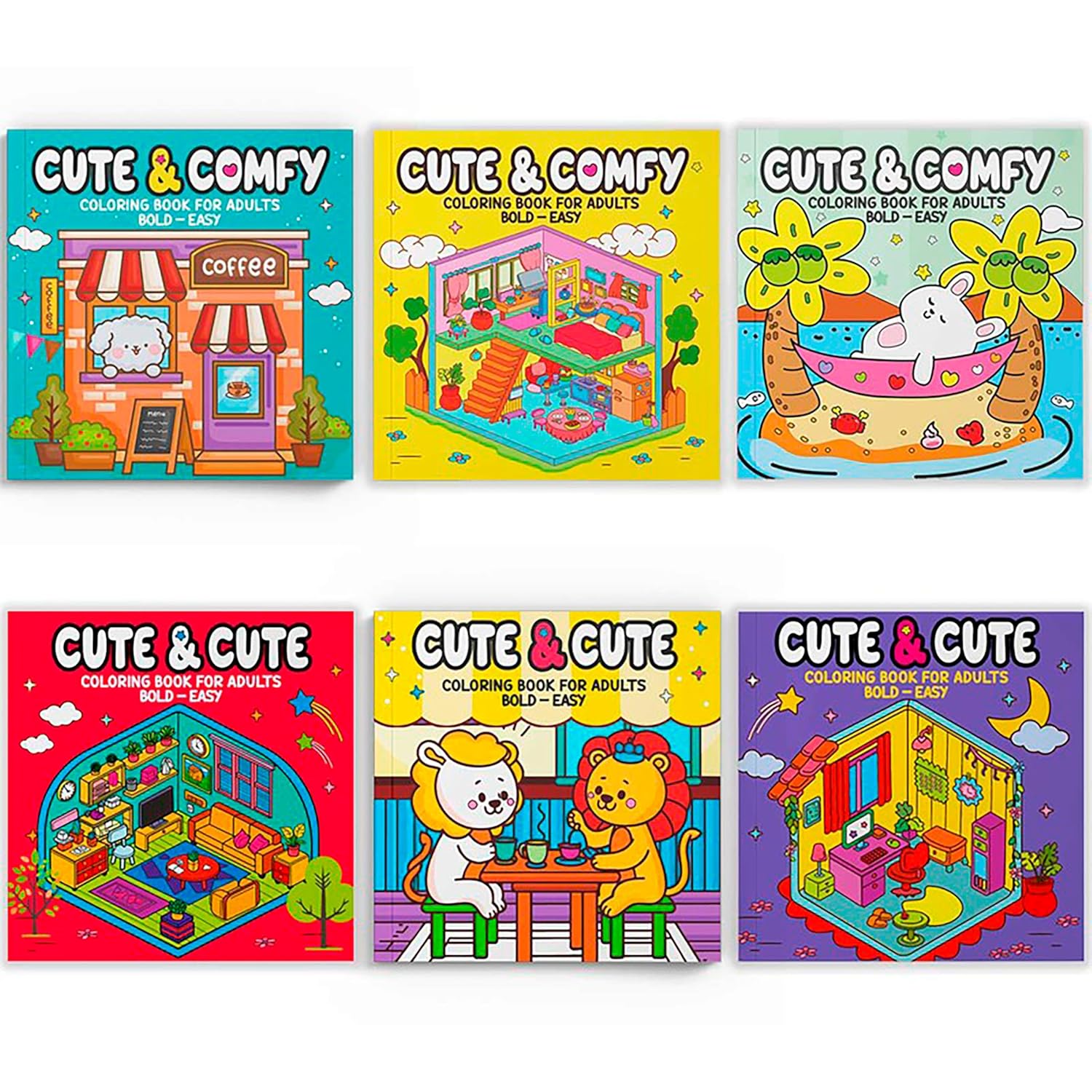 ler totalmente Coleção Coloring Book for Adults - Bold Easy - Kit com 6 Livros de Colorir Adulto