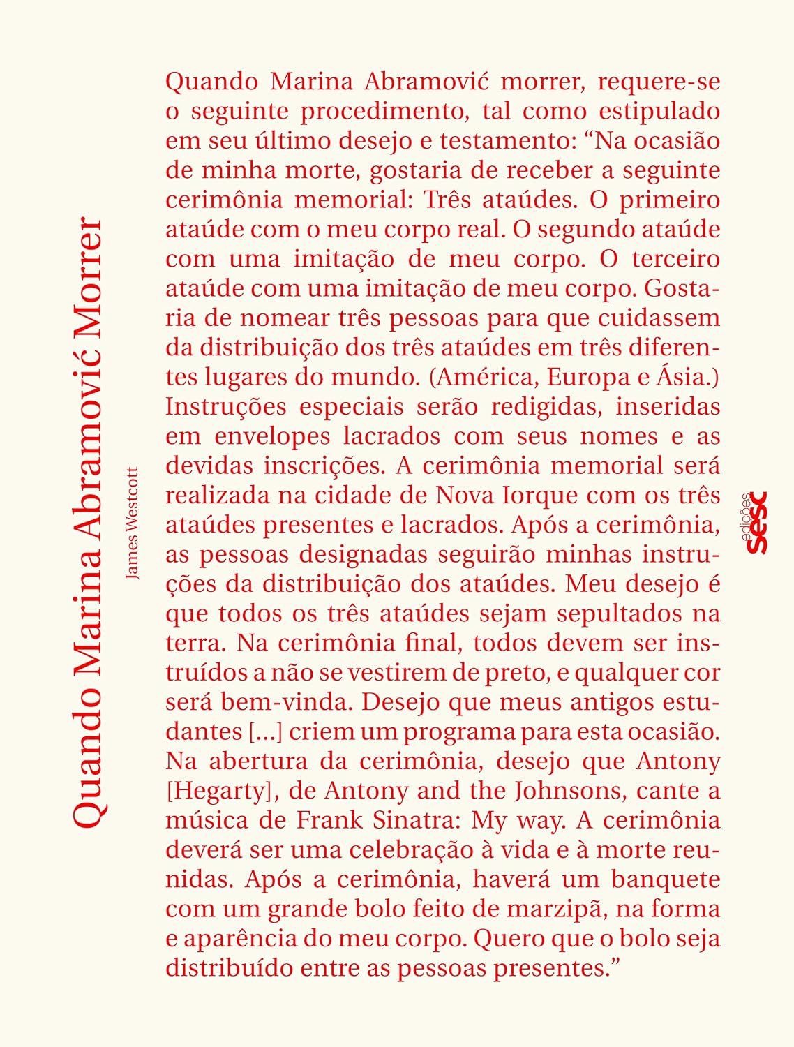 Quando Marina Abramovic morrer: Uma biografia