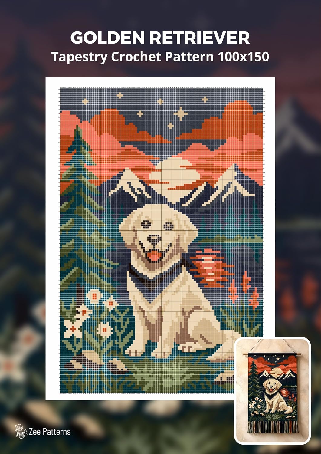 ler totalmente Golden Retriever Tapestry Crochet Pattern 100x150 Stitches: A Grid Based Dog Design for Yarn Crafters, Pet Lovers, and Crochet Enthusiasts (English Edition)
