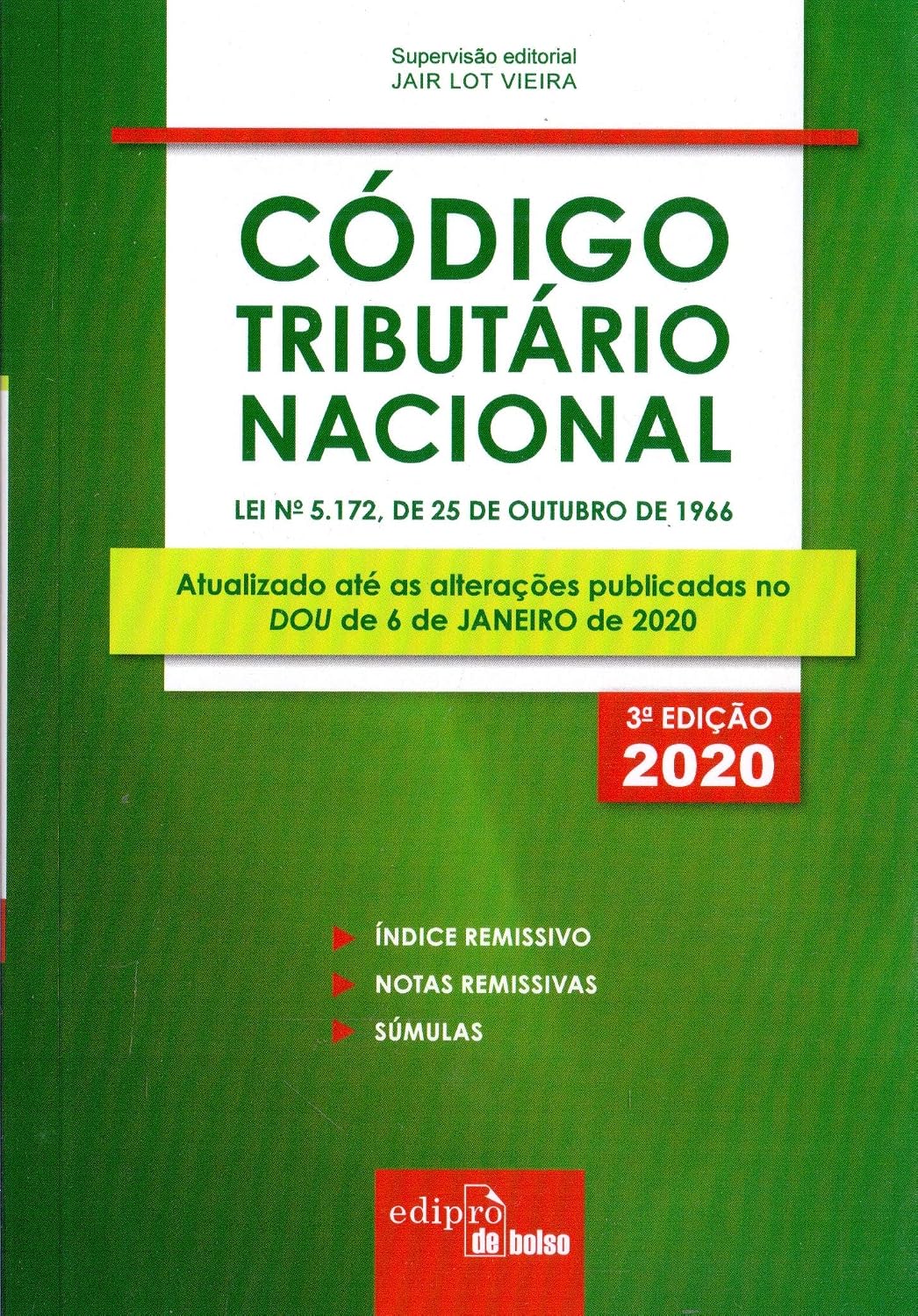 Código Tributário Nacional 2020 - Mini: lei nº 5.172, de 25 de Outubro de 1966