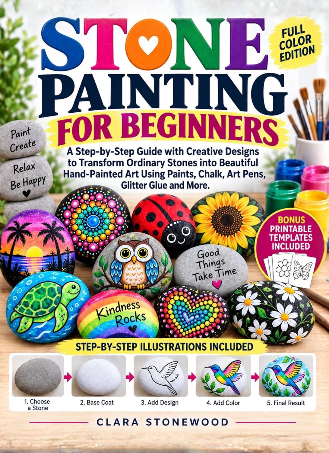 Stone Painting for Beginners: A Step-by-Step Guide with Creative Designs to Transforming Ordinary Stones into Beautiful Hand-Painted Art Using Paints,... Glitter Glue and More (English Edition) baixar livro de graça