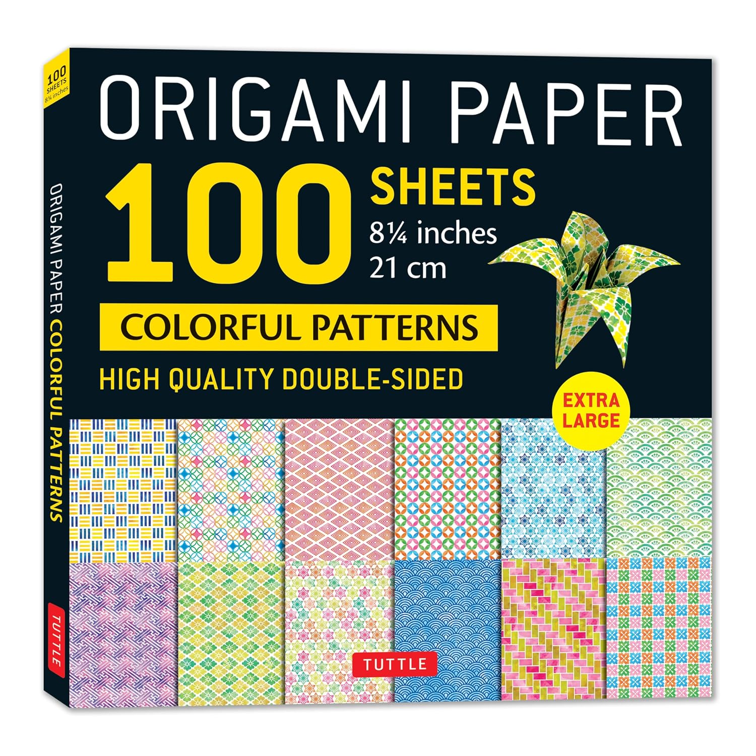 Origami Paper 100 Sheets Colorful Patterns 8 1/4 (21 CM): Extra Large Double-Sided Origami Sheets Printed with 12 Different Color Combinations (Instructions for 5 Projects Included)