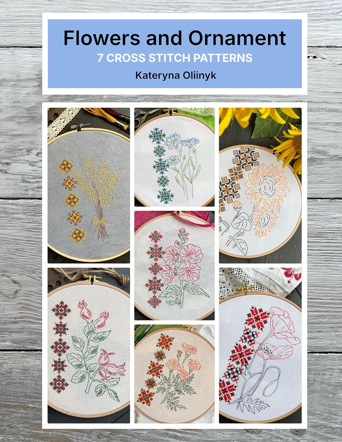Flowers and Ornament cross stitch book - 7 pattern for beginners: Cross stitch patterns for beginners (English Edition) baixar livro de graça