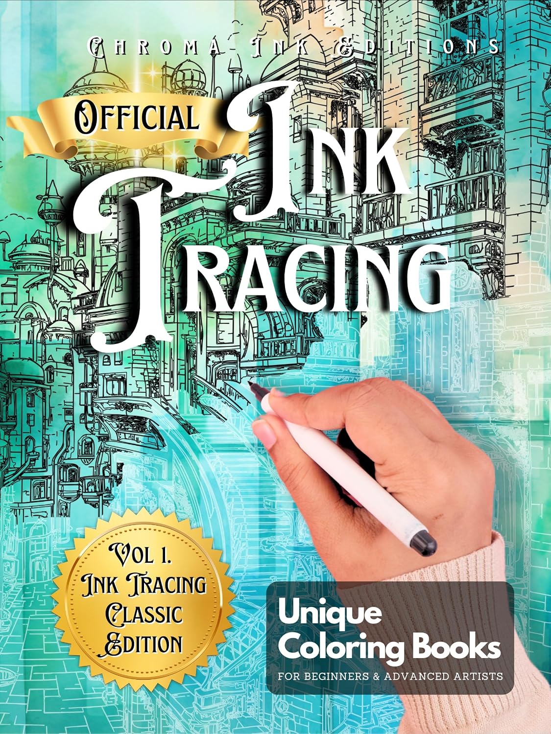 ler totalmente Ink Tracing Coloring Book: Follow the White Lines to Reveal a Unique City - A New Concept for the Reverse Coloring Book, Pen and Ink Art, Fantasy (Kindle... Cities Ink Tracing Book 1) (English Edition)