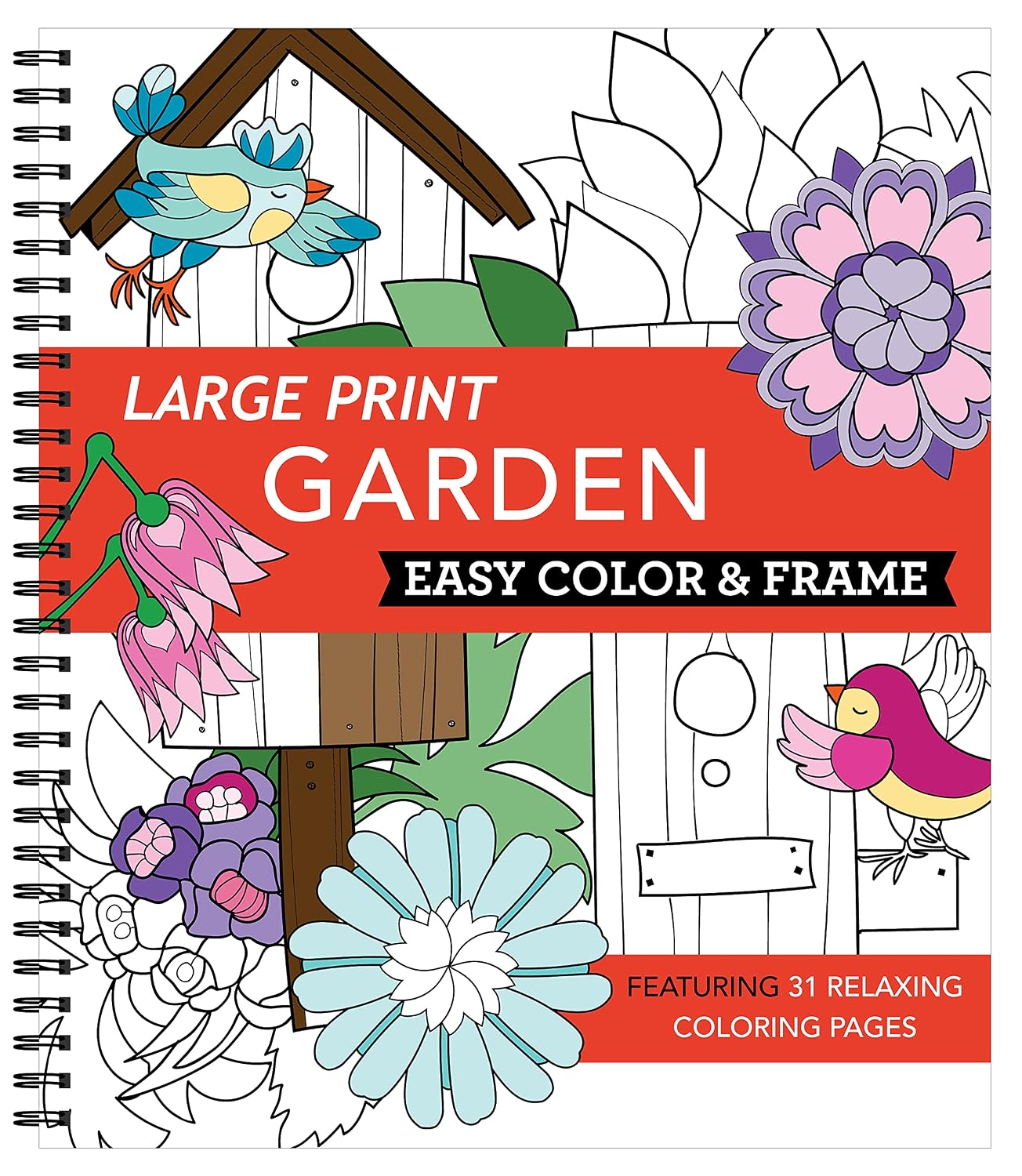 ler totalmente Large Print Easy Color & Frame - Garden (Stress Free Coloring Book)