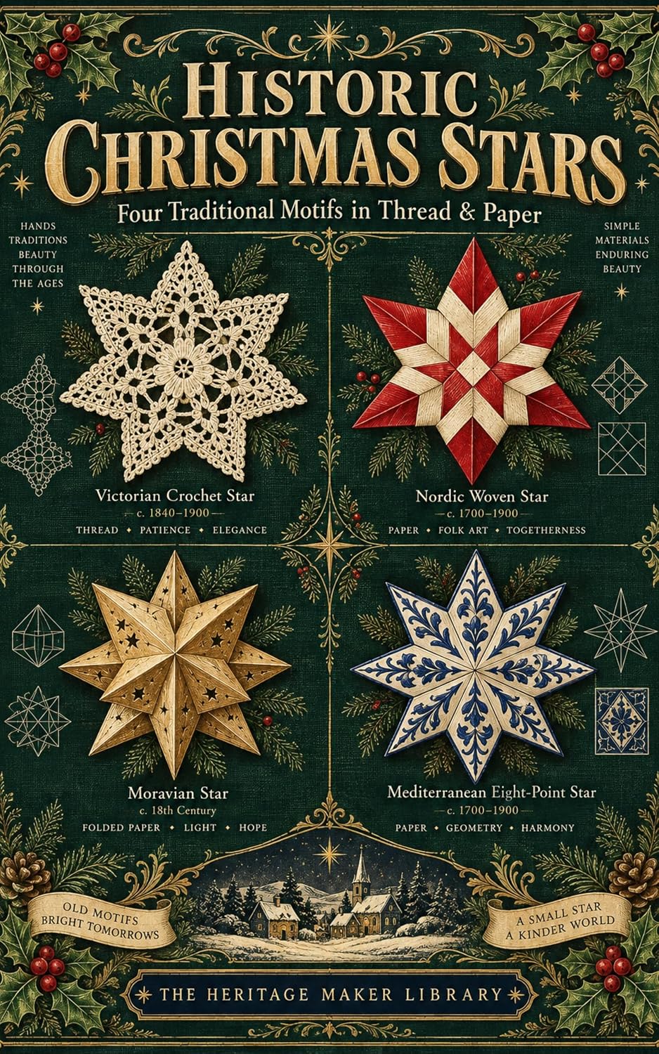 ler totalmente Historic Christmas Stars Four Traditional Motifs in Thread & Paper (English Edition)