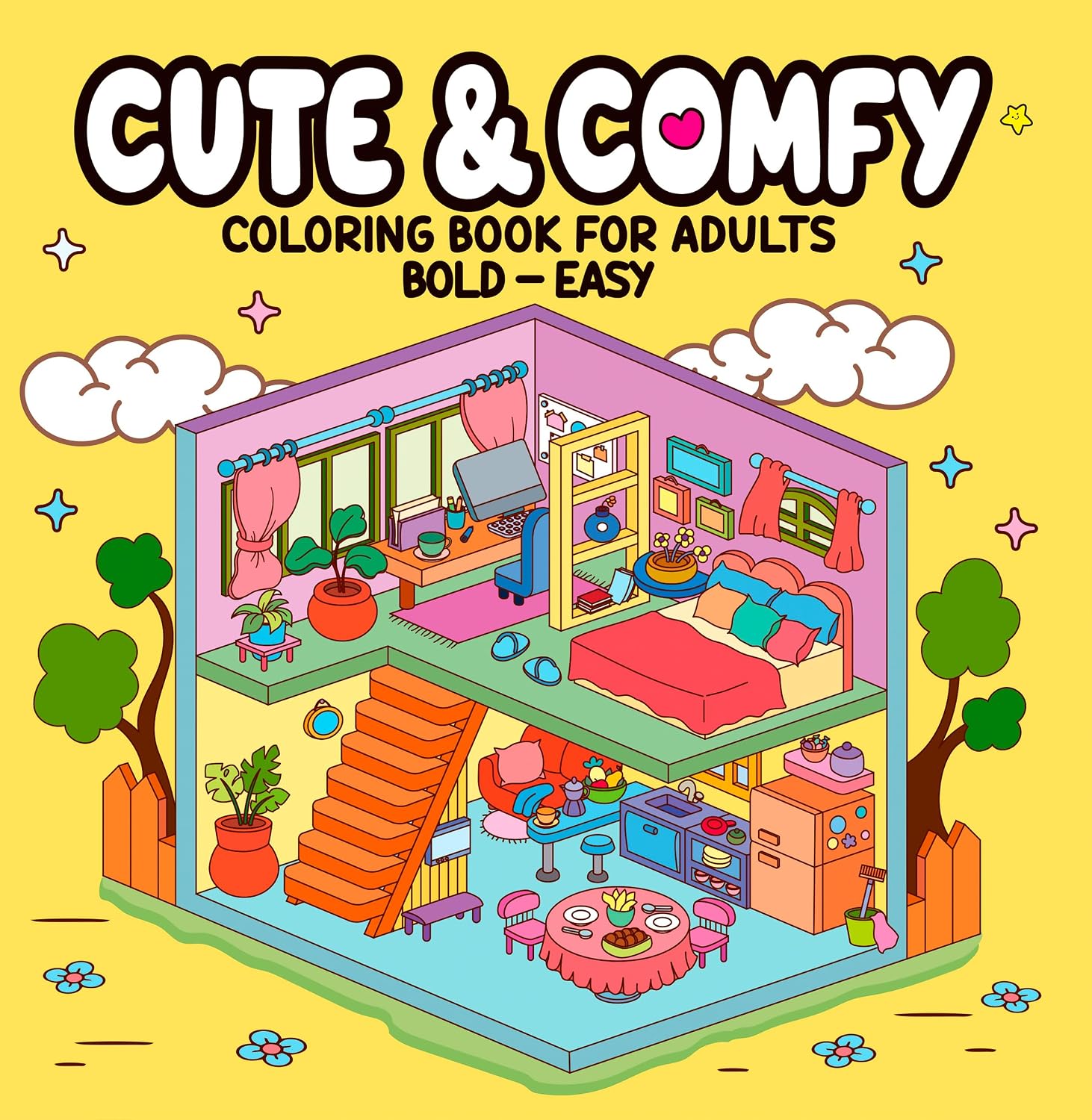 Cute & Comfy Coloring Book for Adults - Bold Easy - Livro de Colorir Adulto baixar o livro de graça