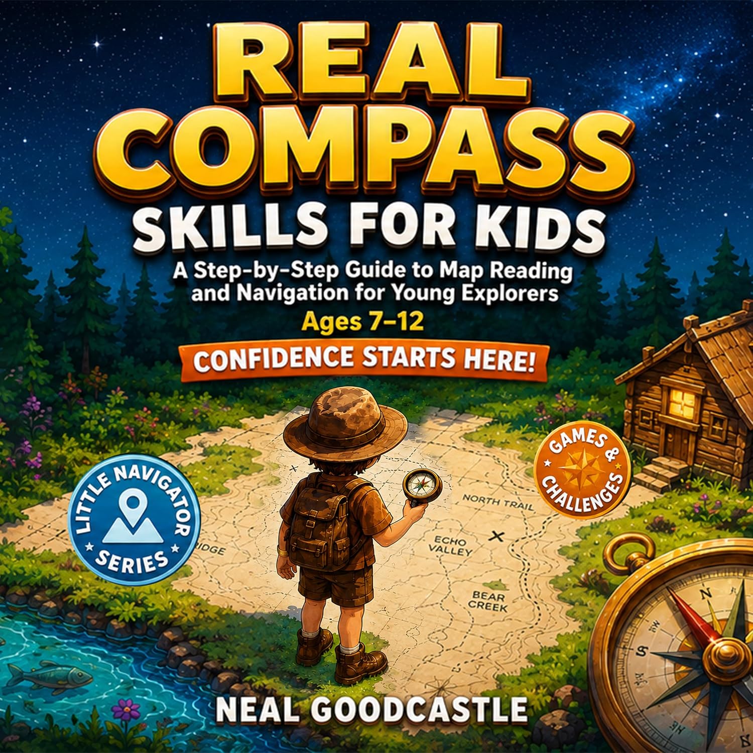 capítulo por capítulo baixar Real Compass Skills For Kids: A Step-by-Step Guide to Map Reading and Navigation for Young Explorers Ages 7-12 (Little Navigator Book 1) (English Edition)
