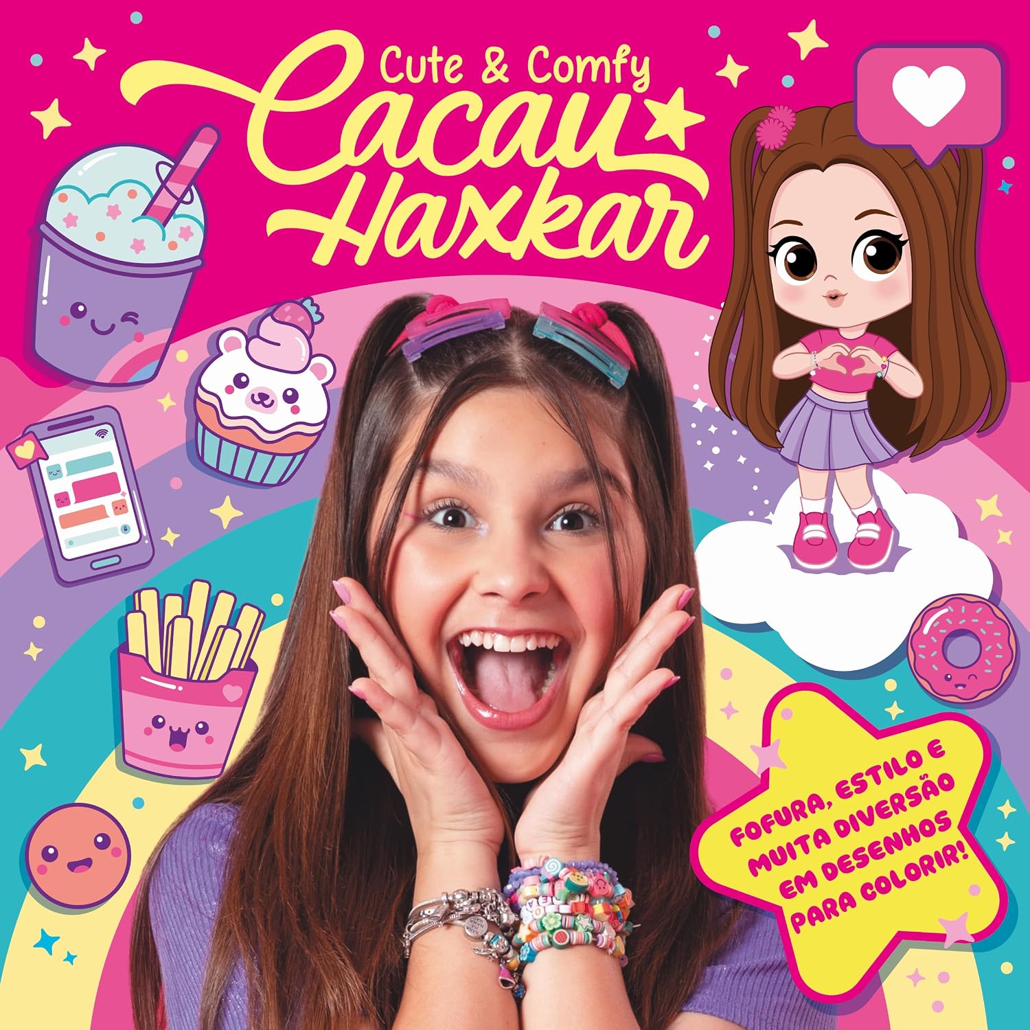 Cacau Haxkar Cute & Comfy - Livro de Colorir para Crianças