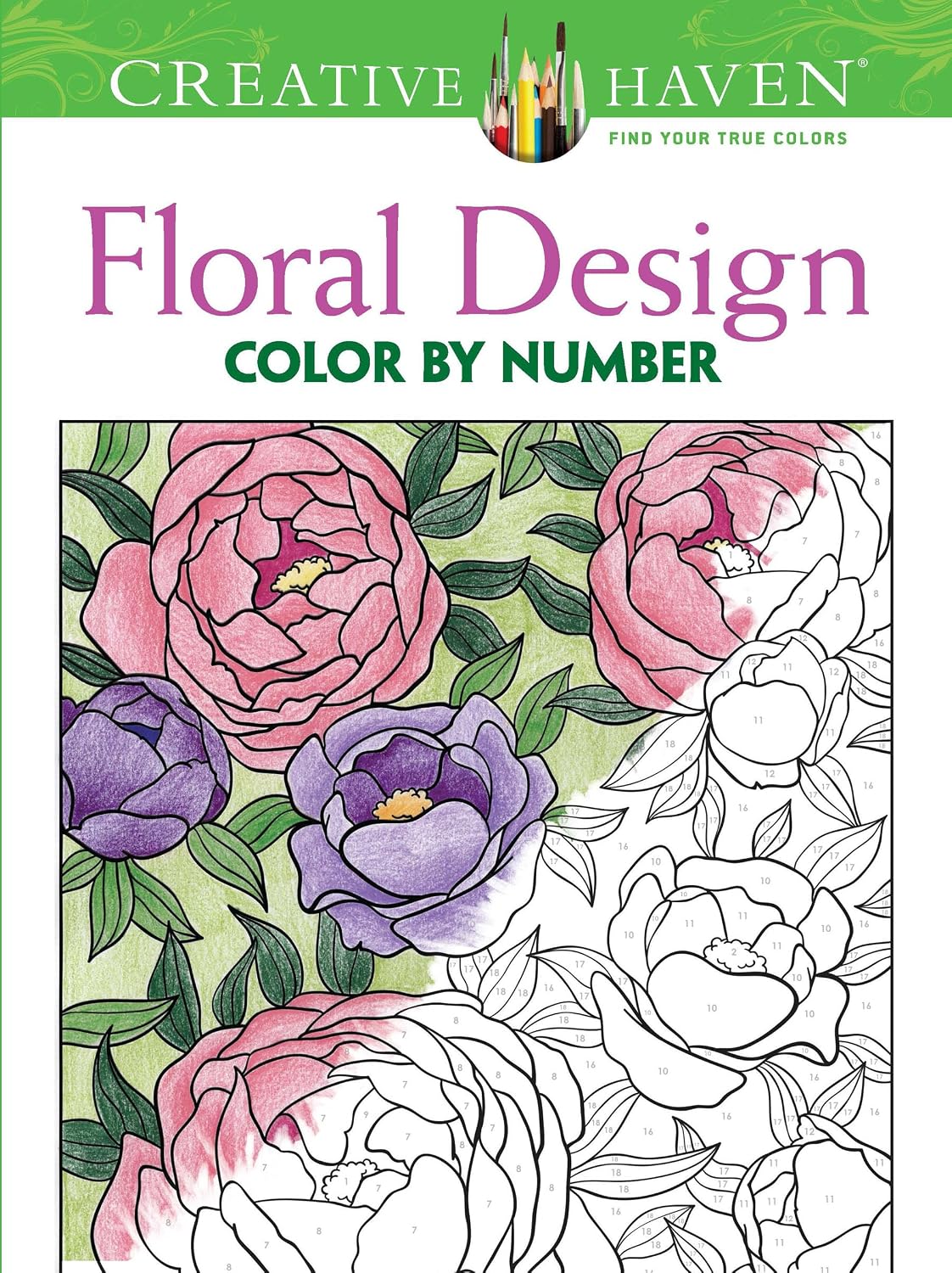ler totalmente Creative Haven Floral Design Color by Number Coloring Book