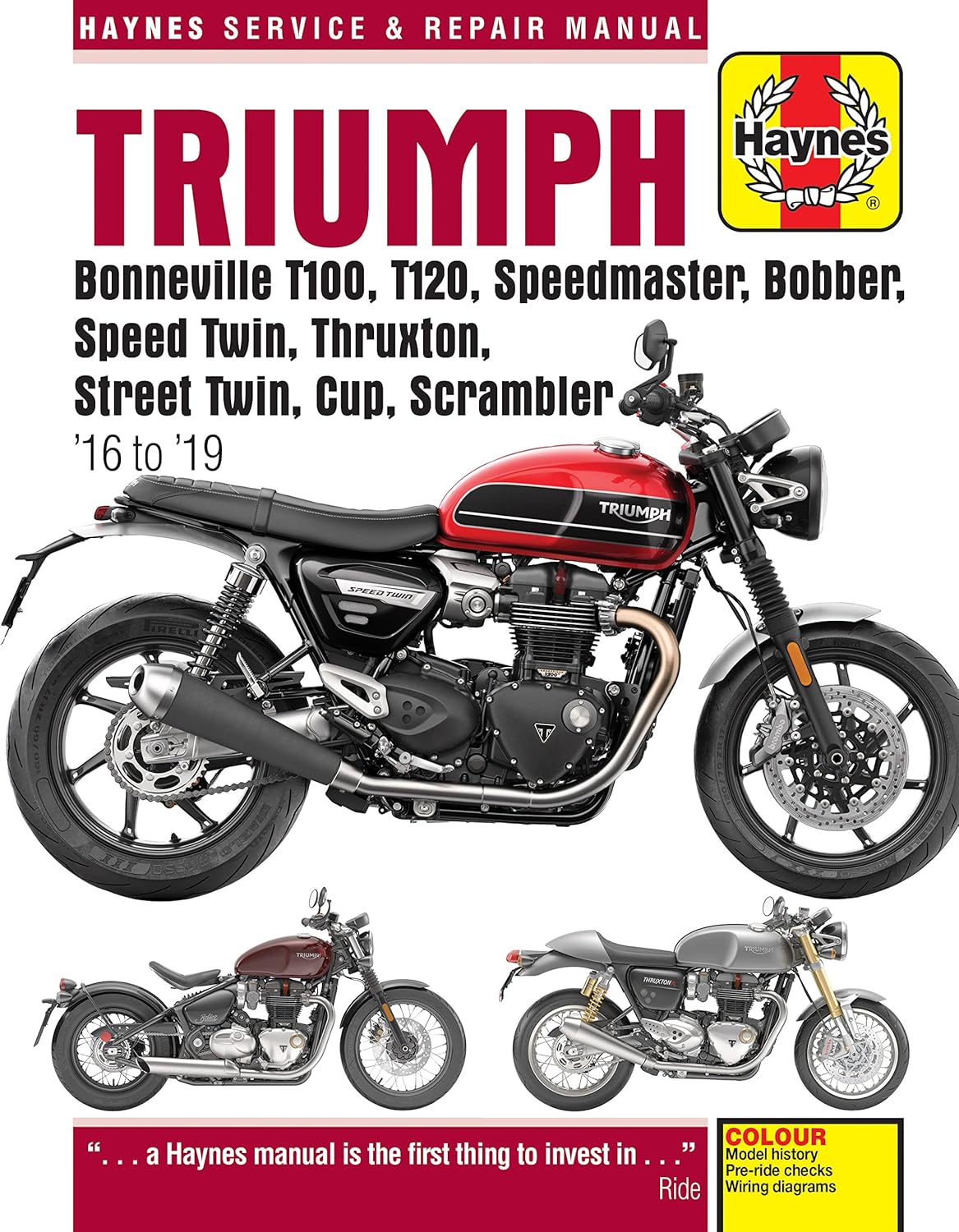Triumph Bonneville T100, T120, Speedmaster, Bobber, Speed Twin, Thruxton, Street Twin, Cup, Scrambler (16 to 19): 16 to 19