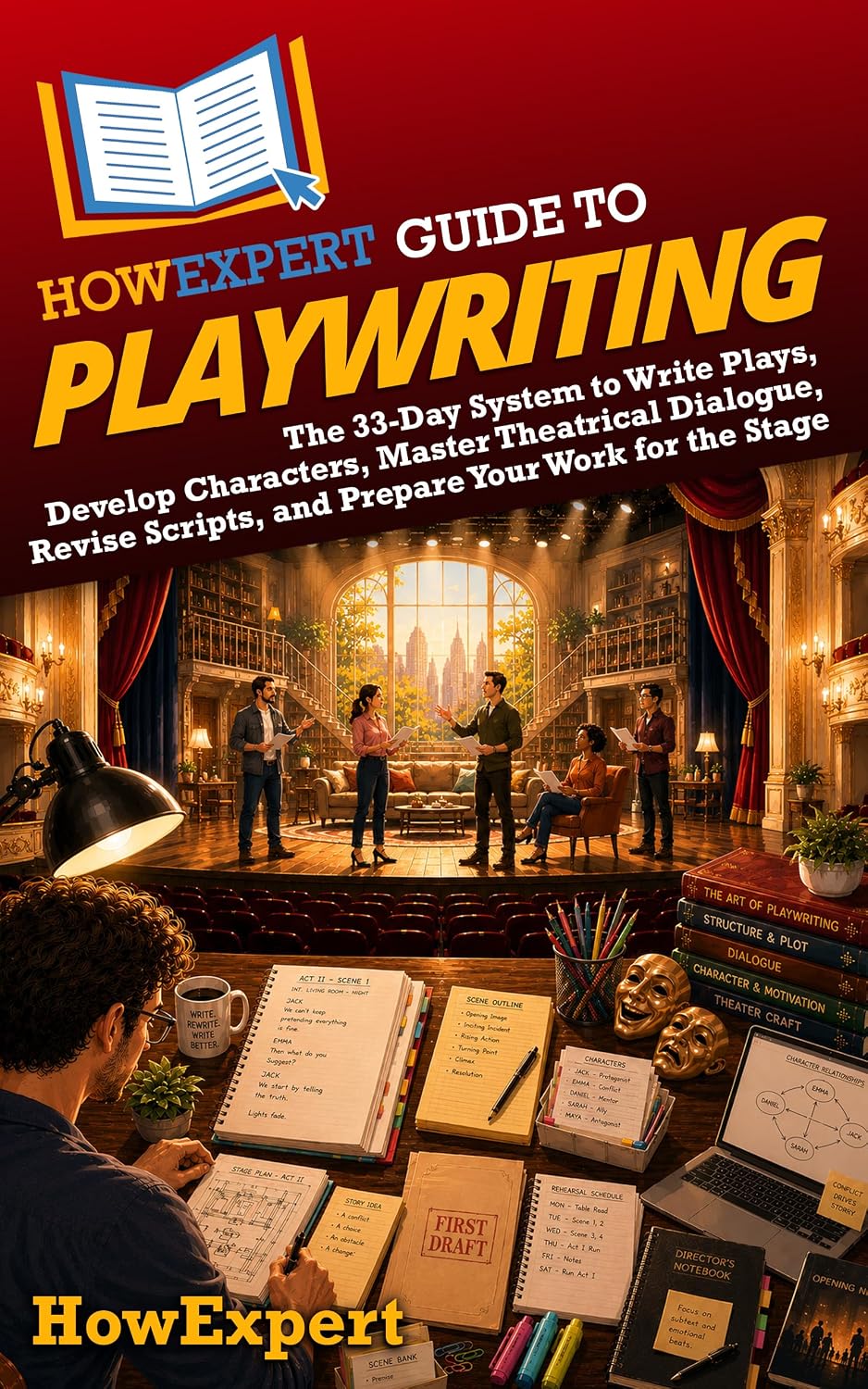 HowExpert Guide to Playwriting: The 33-Day System to Write Plays, Develop Characters, Master Theatrical Dialogue, Revise Scripts, and Prepare Your Work for the Stage (English Edition) baixar o livro de graça