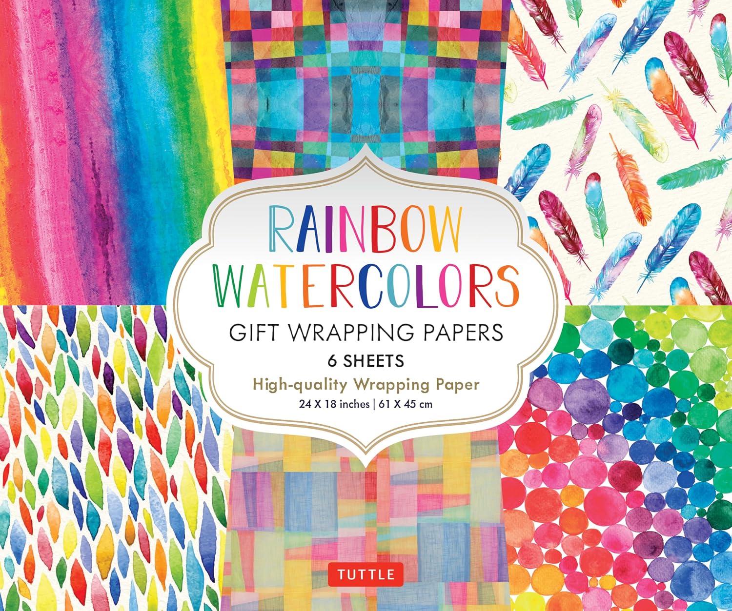 Rainbow Watercolors Gift Wrapping Papers - 6 Sheets: 24 X 18 Inch Wrapping Paper baixar livro de graça