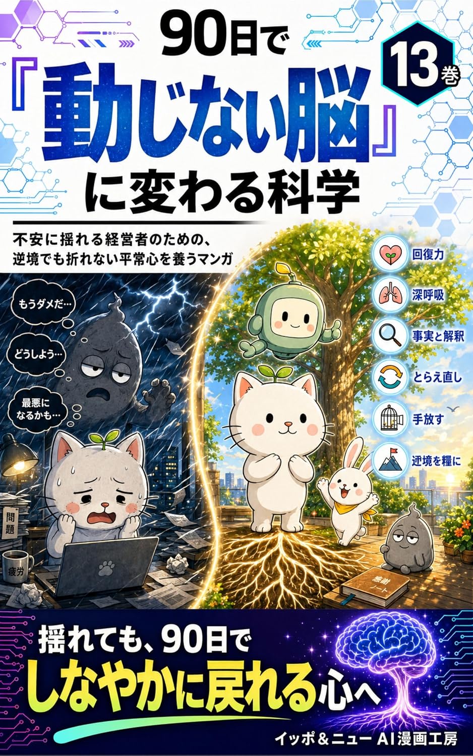 capítulo por capítulo baixar 90 Nichi de Doujinai Nou ni Kawaru Kagaku: Fuan ni Yureru Keieisha no Tame ni Gyakkyou demo Orenai Heijoushin o Yashinau Manga (Ippo Ando Nyuu AI Manga Koubou) (Japanese Edition)