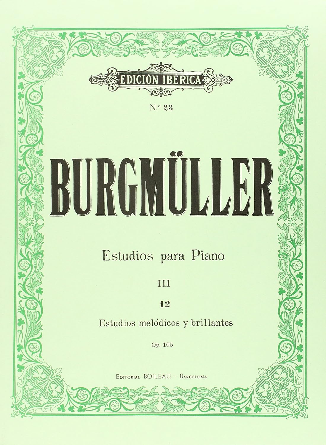 ler totalmente 12 Estudios para piano, op. 105: Estudios melódicos y brillantes. III
