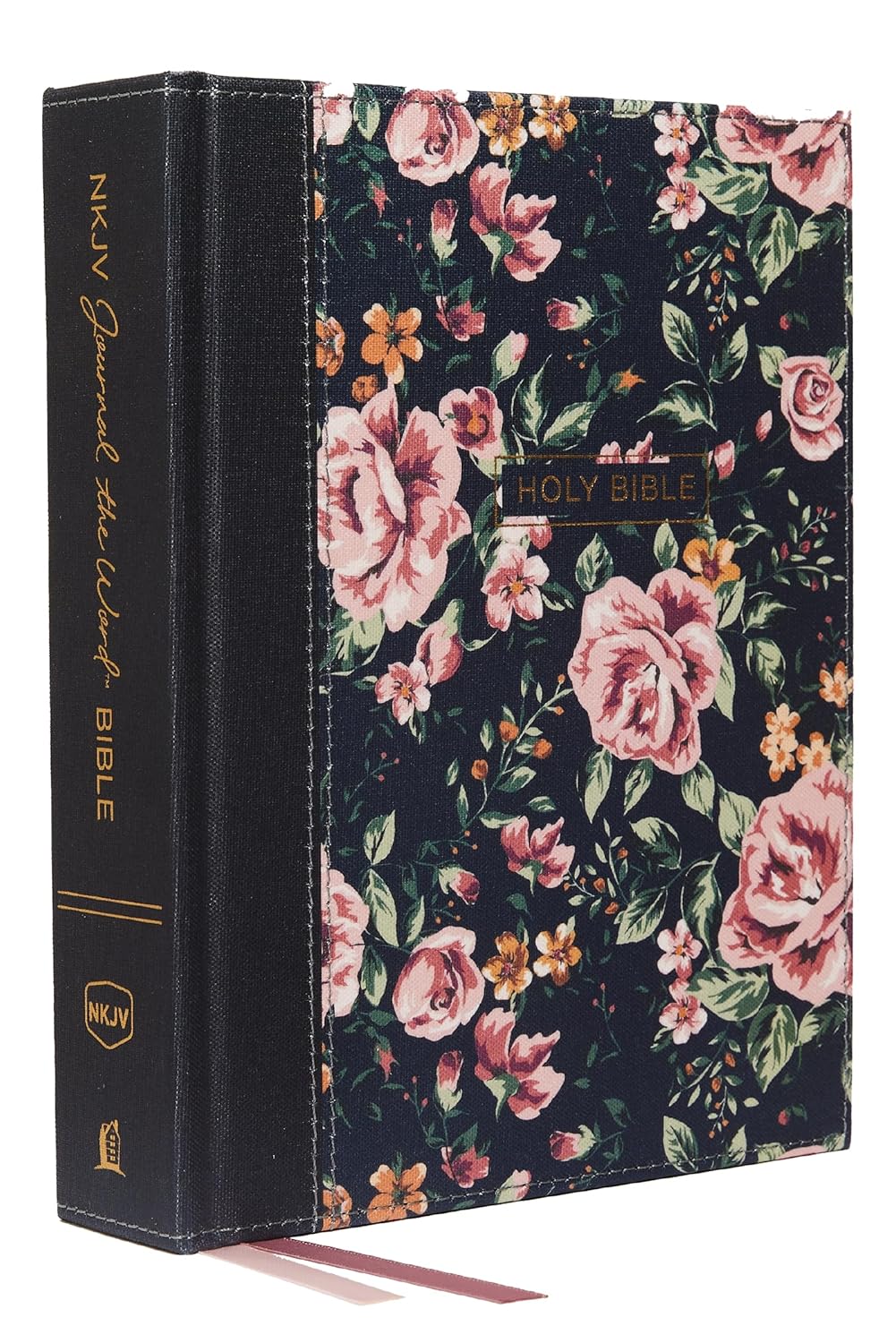 ler totalmente NKJV, Journal the Word Bible, Cloth Over Board, Gray Floral, Red Letter Edition, Comfort Print: Reflect, Journal, or Create Art Next to Your Favorite Verses