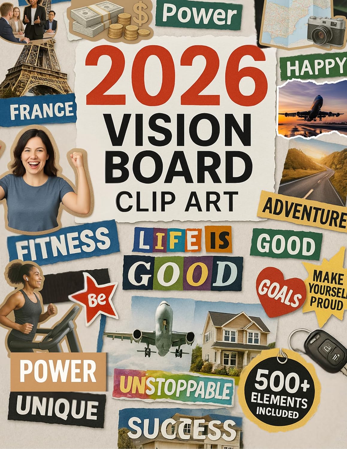 ler totalmente 2026 Vision Board Clip Art Book: 500+ Curated Collection of Images, Words, Quotes & Affirmations for Business, Financial & Spiritual Growth for Men and Women (English Edition)