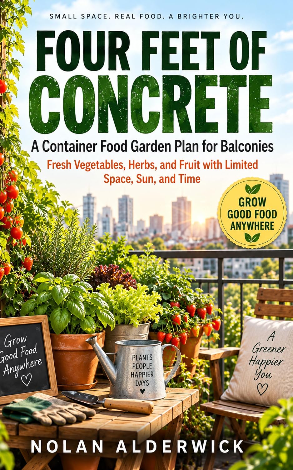 FOUR FEET OF CONCRETE: A Container Food Garden Plan for Balconies Fresh Vegetables, Herbs, and Fruit with Limited Space, Sun, and Time (English Edition) baixar o livro de graça