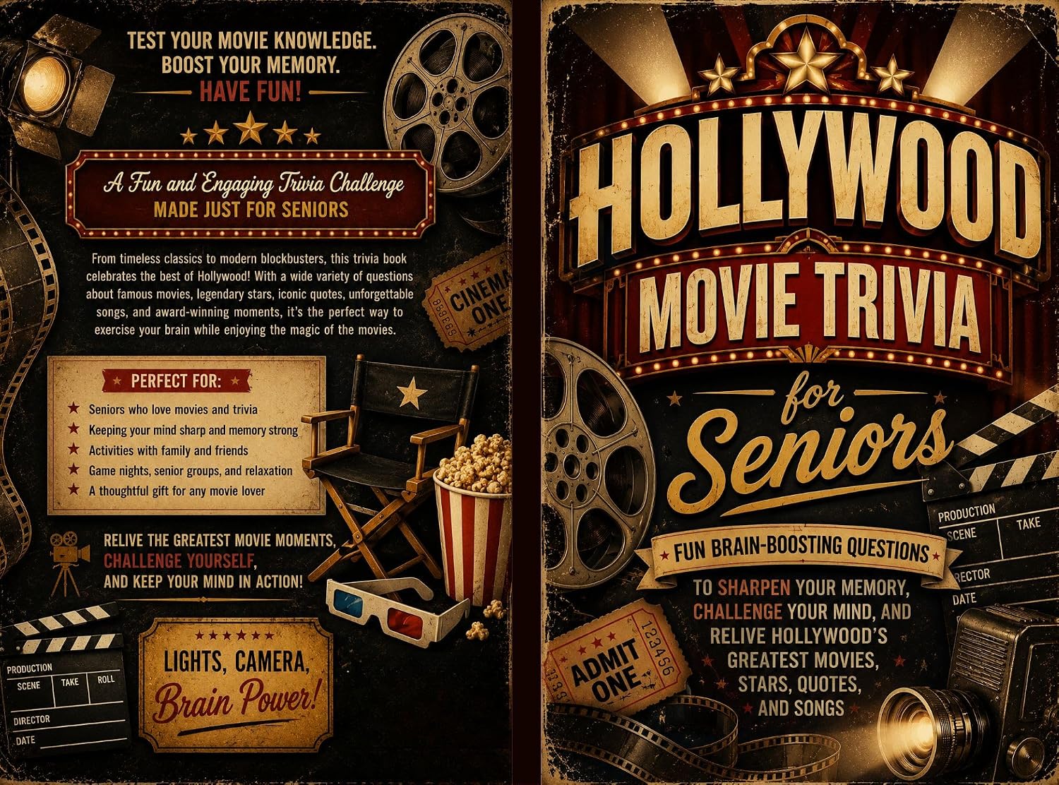 Hollywood Movie Trivia for Seniors: 200 Fun Brain-Boosting Questions to Sharpen Your Memory, Challenge Your Mind, and Relive Hollywood's Greatest Movies, Stars, Quotes, and Songs (English Edition) baixar livro de graça