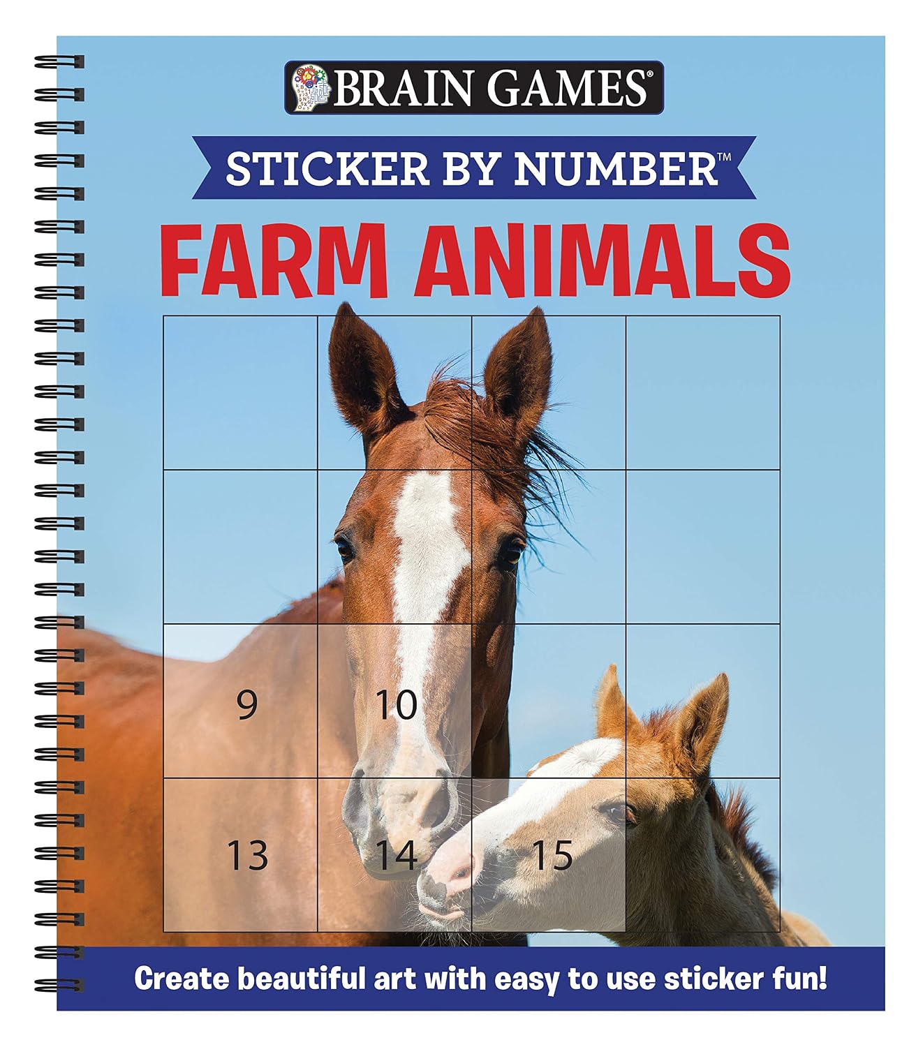 Brain Games - Sticker by Number: Farm Animals (Easy - Square Stickers): Create Beautiful Art with Easy to Use Sticker Fun! baixar o livro de graça