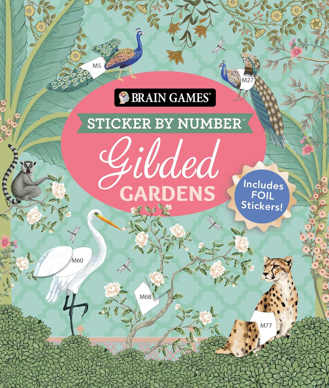 ler totalmente Brain Games - Sticker by Number: Gilded Gardens (24 Images to Sticker): Includes 2 Foil Sticker Sheets to Complete Each Image!
