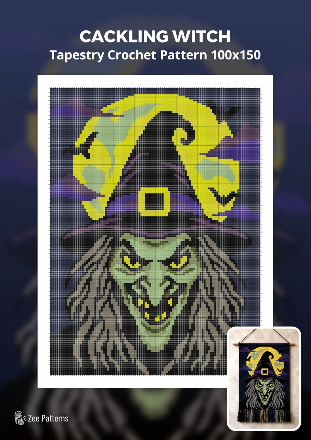 Cackling Witch Tapestry Crochet Pattern 100x150 Stitches: A 100 x 150 Stitch Guide for Creating a Spooky Witch Wall Hanging with Single Crochet (English Edition) baixar o livro de graça