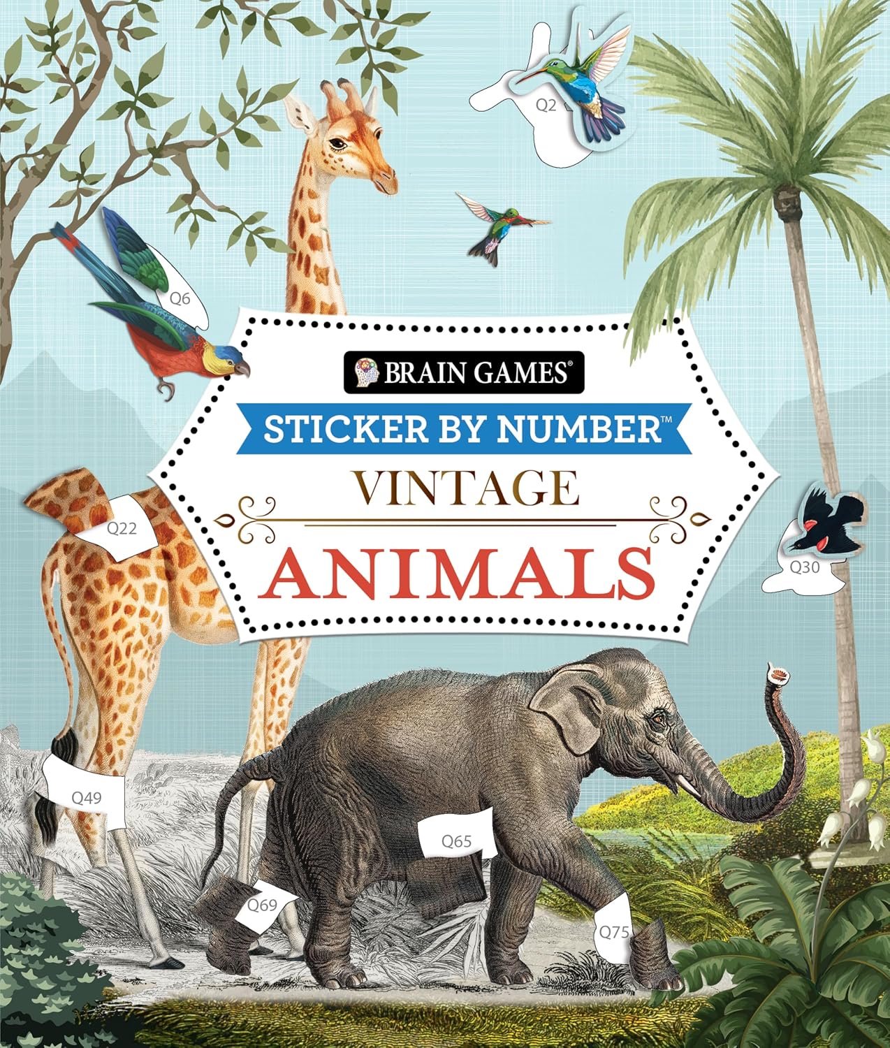 capítulo por capítulo baixar Brain Games - Sticker by Number - Vintage: Animals (28 Images to Sticker)