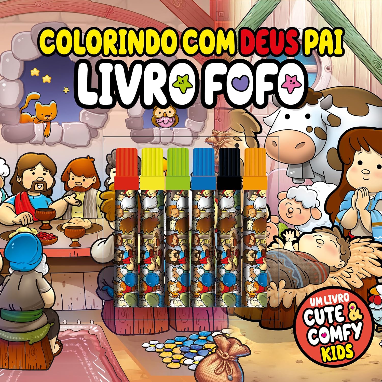 Colorindo com Deus Pai - Cute & Comfy Kids - Livro Fofo