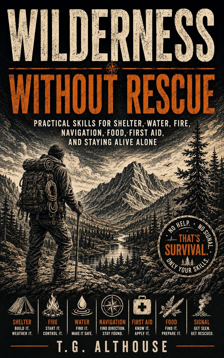 Wilderness Without Rescue: Practical Skills for Shelter, Water, Fire, Navigation, First Aid, Food, Signaling, and Staying Alive Alone (English Edition) baixar o livro de graça