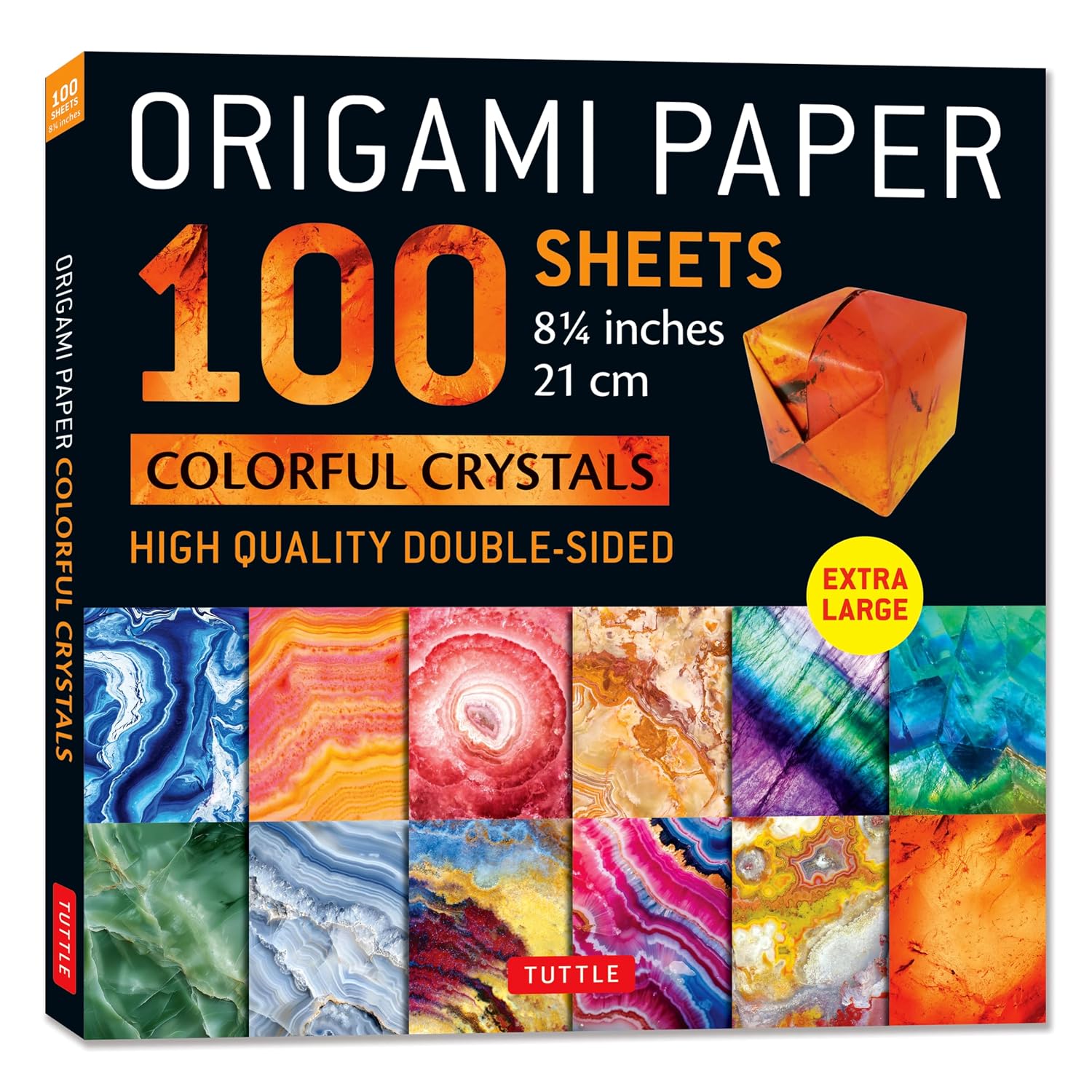 ler totalmente Origami Paper 100 Sheets Colorful Crystals 8 1/4 (21 CM): Extra Large Double-Sided Origami Sheets Printed with 12 Different Patterns (Instructions for 5 Projects Included)