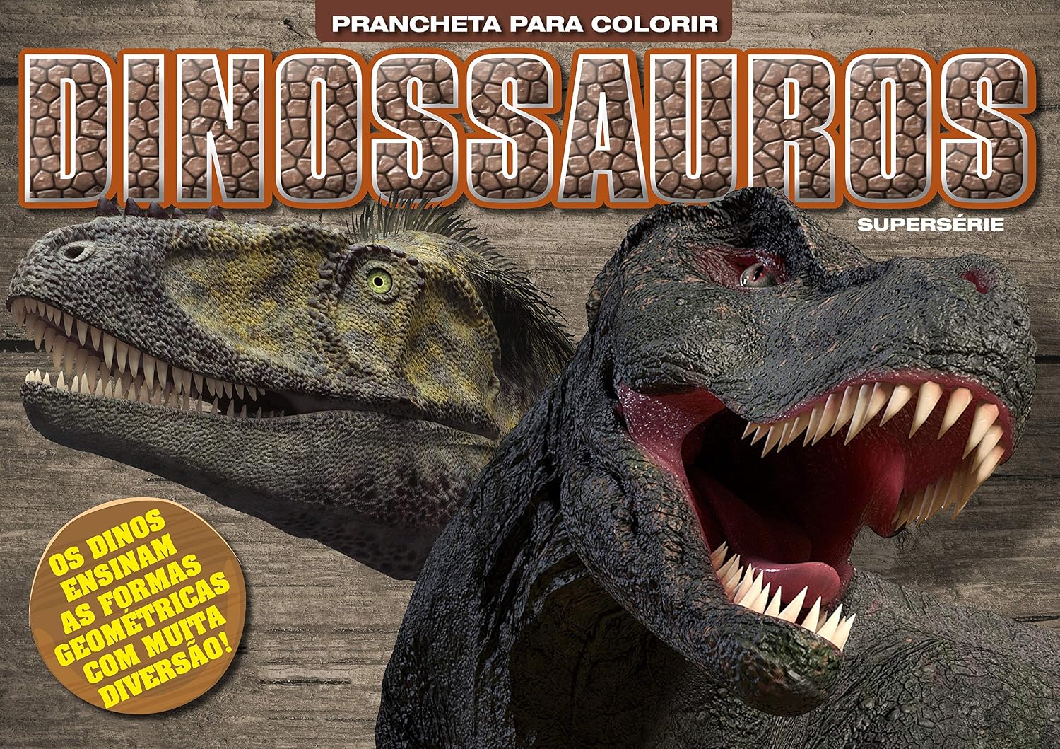 ler totalmente Dinossauros - Pranchetas para colorir - Supersérie: Os dinos ensinam as formas geométricas com muita diversão!